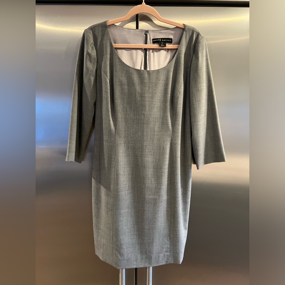 Ralph Lauren Black Label gray wool dress with stretch size 12